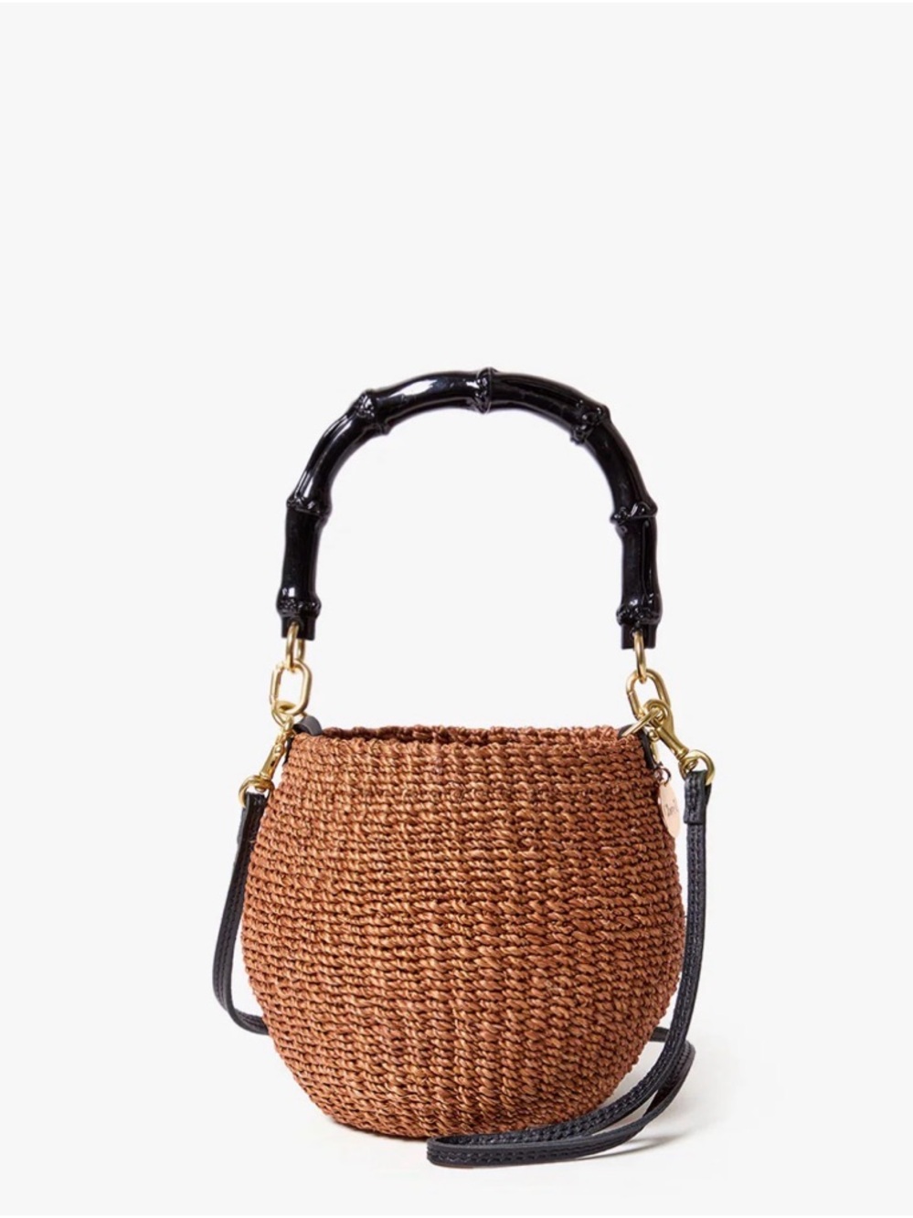 Clare V PETIT POT DE MIEL W/ BAMBOO HANDLE in Dulce De Leche NWT